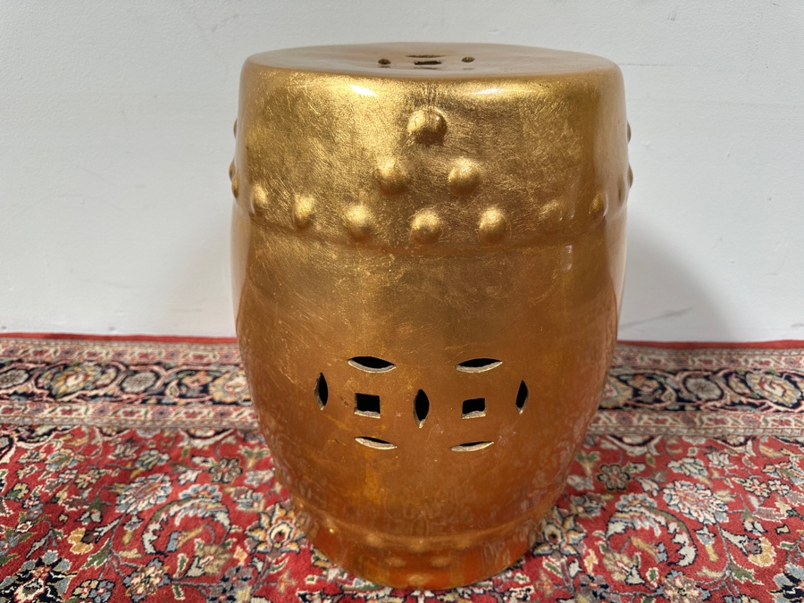 Gold Ceramic Garden Stool 18'H [Photo 3]