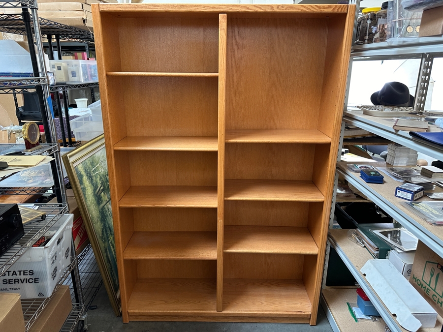 Oak Bookshelves #1 with Two Extra Shelves (Not Shown) 48'W x 13'D x 72'H [Photo 3]