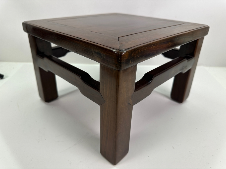 Vintage Chinese Rosewood Square Table Stand 12W X 12D X 8H [Photo 6]