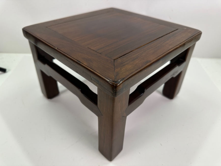 Vintage Chinese Rosewood Square Table Stand 12W X 12D X 8H [Photo 7]
