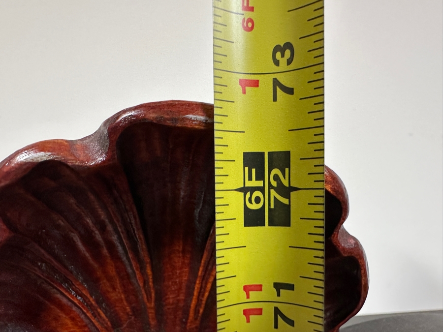 Antique Carved Mahogany Curio Cabinet on Casters with Claw Feet and Wooden Shelves 48'W x 15'D x 73'H [Photo 19]