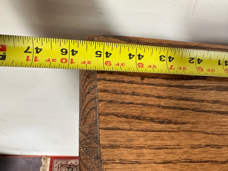 Carved Oak Curio Cabinet with Glass Shelving and Added LED Light 45'W x 18'D x 63'H [Photo 9]