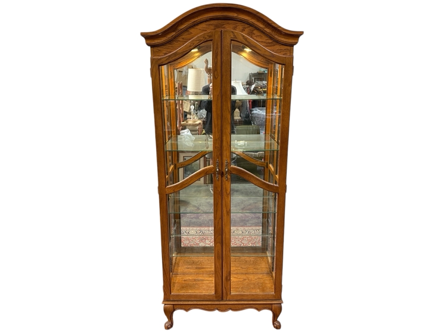 Philip Reinisch Wooden Curio Cabinet #736 33'W x 12'D x 78'H [Photo 1]