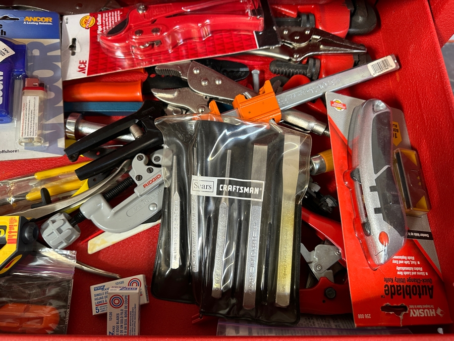 Kennedy Rolling Cabinet Toolbox With Mechanics Chest Filled With Tools 29W X 19D X 49.5H - See Photos [Photo 24]