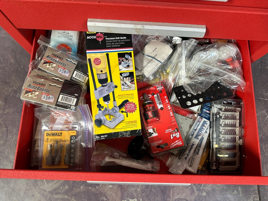 Kennedy Rolling Cabinet Toolbox With Mechanics Chest Filled With Tools 29W X 19D X 49.5H - See Photos [Photo 25]