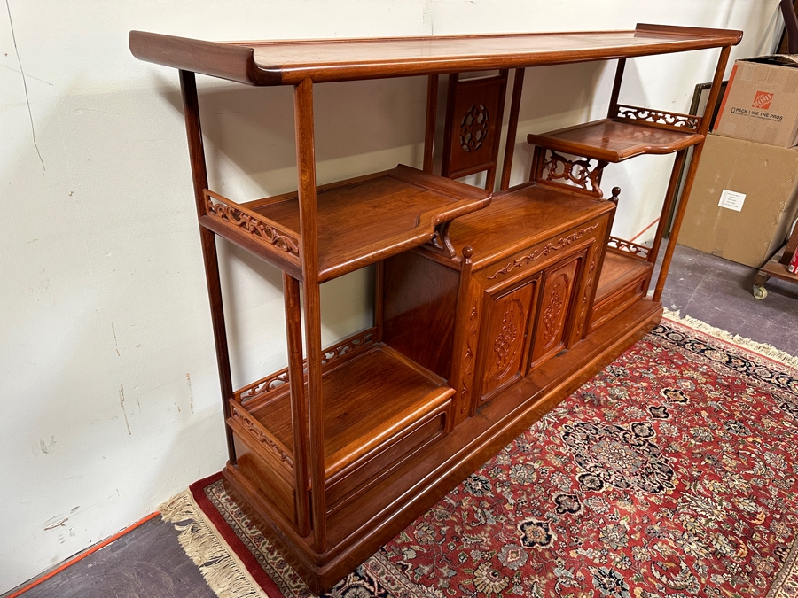Vintage Chinese Etagere Bookcase Curio Display Cabinet With 2 Drawers 67.5W X 13.5D X 40H [Photo 10]