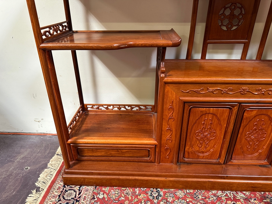 Vintage Chinese Etagere Bookcase Curio Display Cabinet With 2 Drawers 67.5W X 13.5D X 40H [Photo 6]