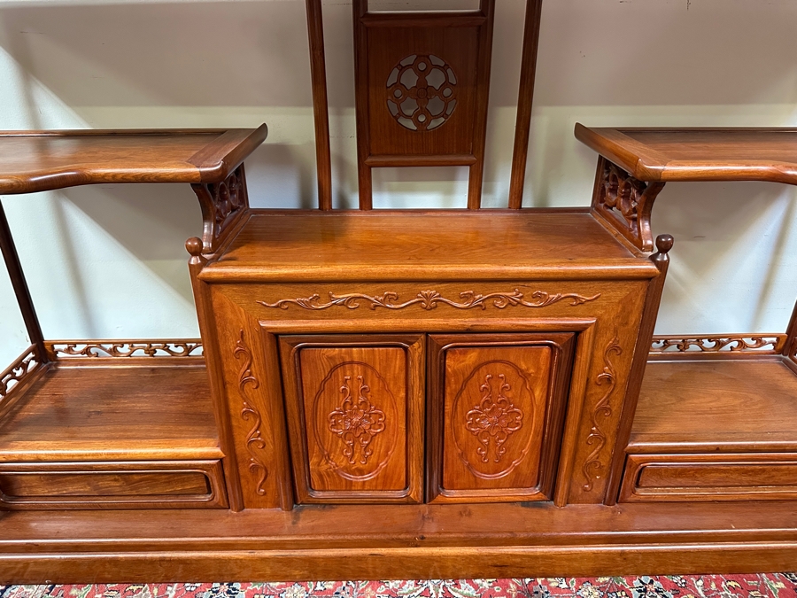 Vintage Chinese Etagere Bookcase Curio Display Cabinet With 2 Drawers 67.5W X 13.5D X 40H [Photo 5]