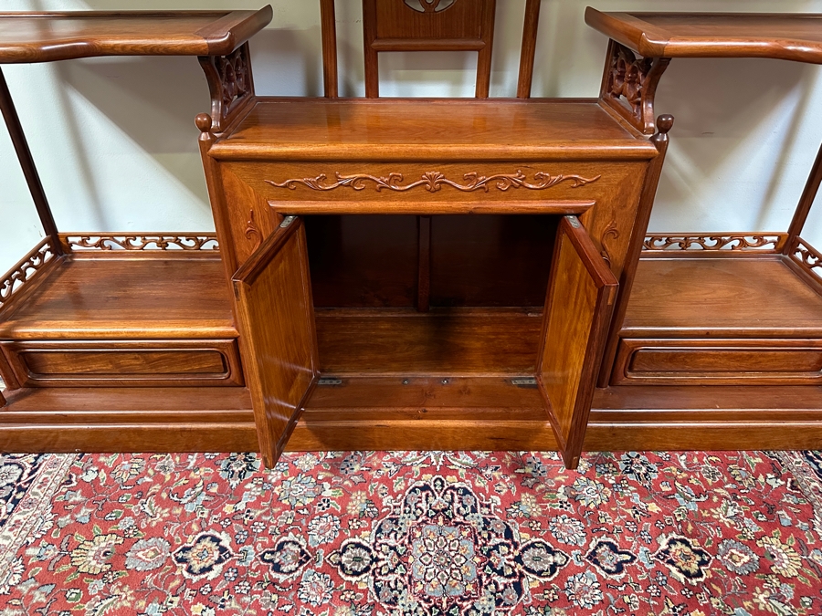 Vintage Chinese Etagere Bookcase Curio Display Cabinet With 2 Drawers 67.5W X 13.5D X 40H [Photo 8]