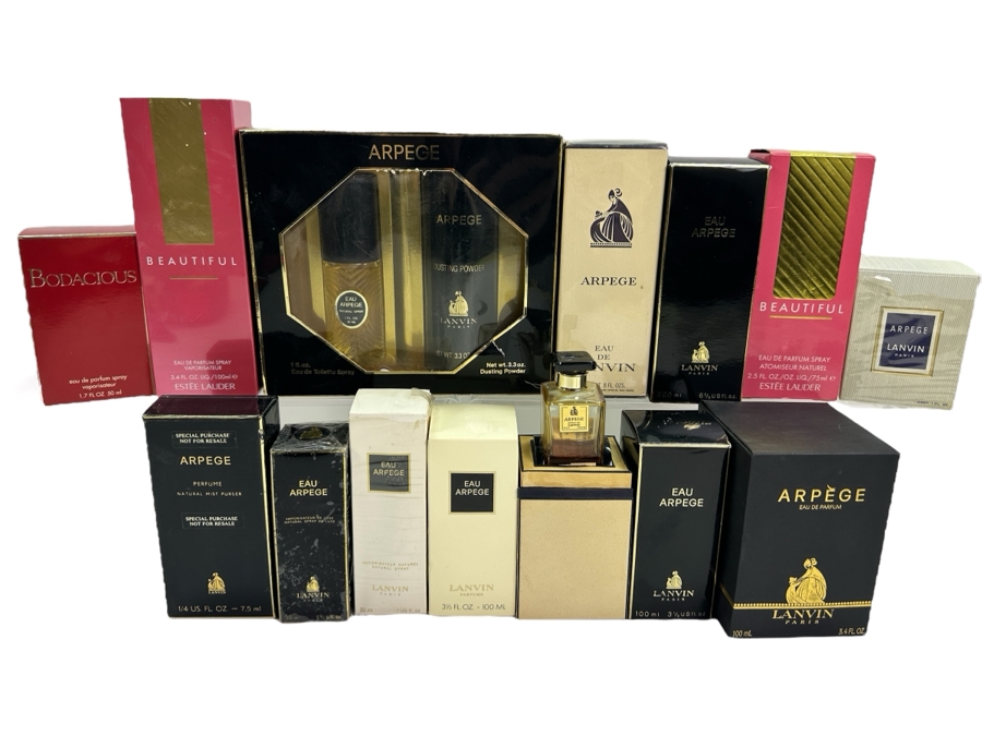 Collection Of New Perfumes Including Arpege Lanvin, Beautiful Estee Lauder & Bodacious [Photo 1]