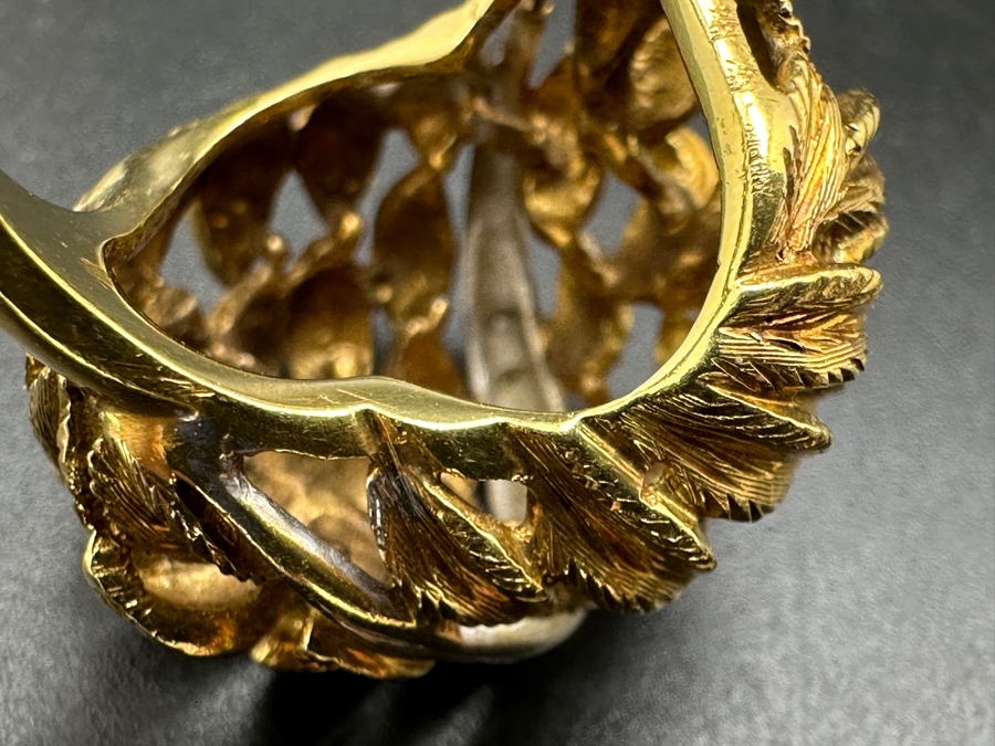 18k Gold Diamond Ring Set With (7) Single Cut Diamonds (Est. .7-.10cttw) Size 5.5 11g Retails $3,000 [Photo 11]