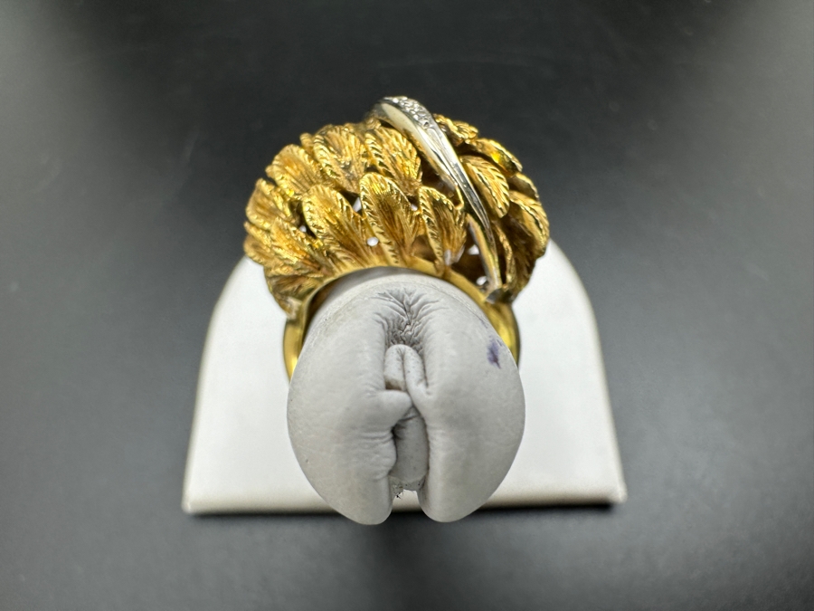 18k Gold Diamond Ring Set With (7) Single Cut Diamonds (Est. .7-.10cttw) Size 5.5 11g Retails $3,000 [Photo 6]