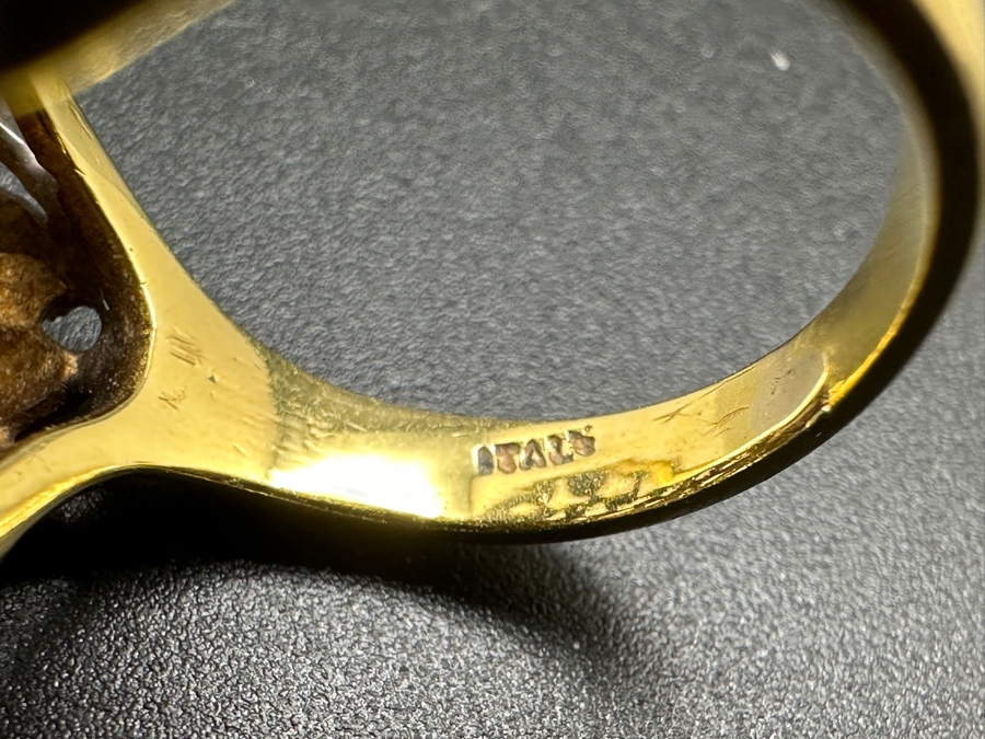 18k Gold Diamond Ring Set With (7) Single Cut Diamonds (Est. .7-.10cttw) Size 5.5 11g Retails $3,000 [Photo 8]