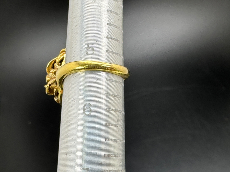18k Gold Diamond Ring Set With (7) Single Cut Diamonds (Est. .7-.10cttw) Size 5.5 11g Retails $3,000 [Photo 12]