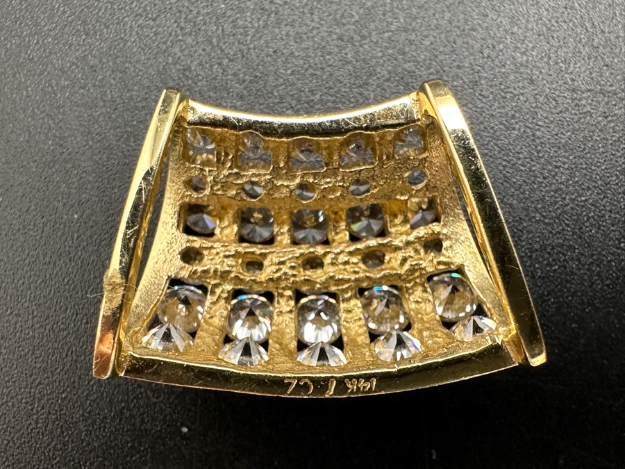 14k Gold Slide Pendant With CZs 4.9g Retails $1,000 [Photo 5]