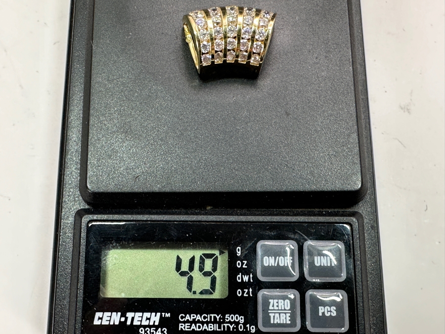 14k Gold Slide Pendant With CZs 4.9g Retails $1,000 [Photo 6]