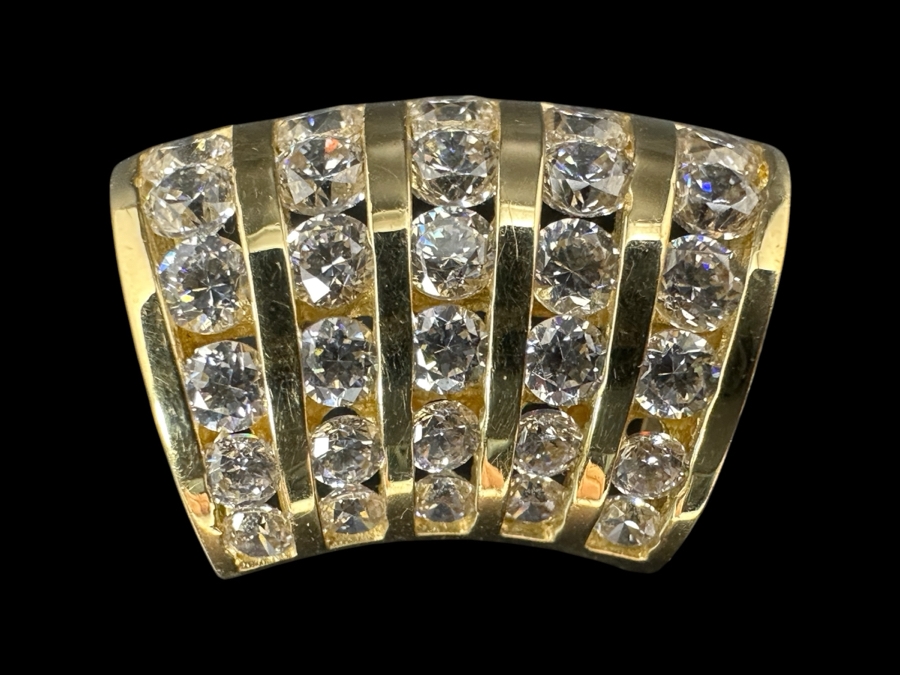 14k Gold Slide Pendant With CZs 4.9g Retails $1,000 [Photo 1]