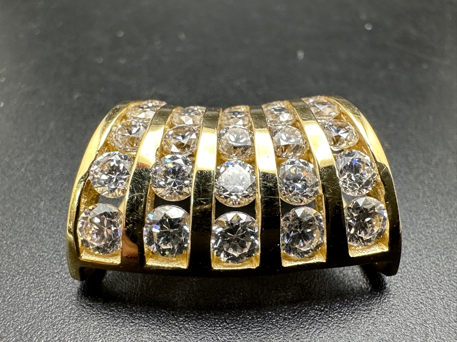 14k Gold Slide Pendant With CZs 4.9g Retails $1,000 [Photo 3]