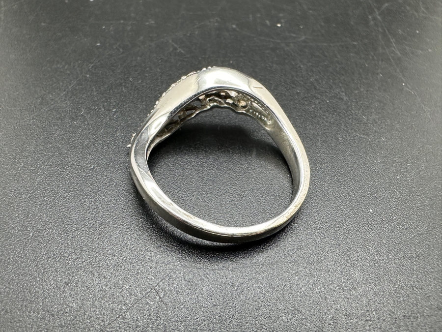 Sterling Silver Ring With White & Cognac Diamonds (Est. .20cttw) Size 7 2.5g Retails $400 [Photo 7]