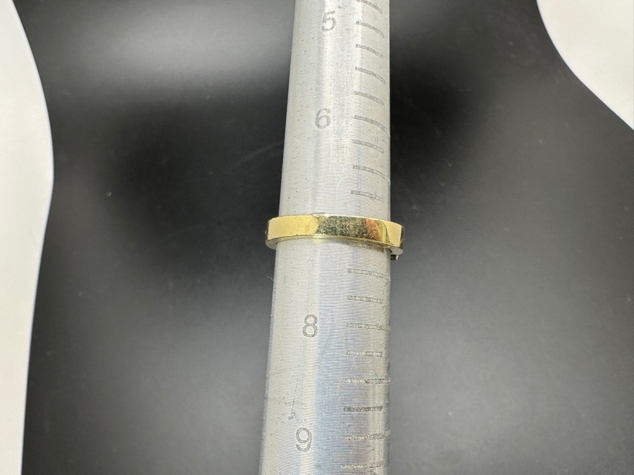 14k Gold Natural Emerald 7.35mm X 5.25mm (Est. 1ct) Set With (2) .09 Princess Cut Diamonds (Est. .18cttw) Size 7 6g Retails $4,800 [Photo 13]