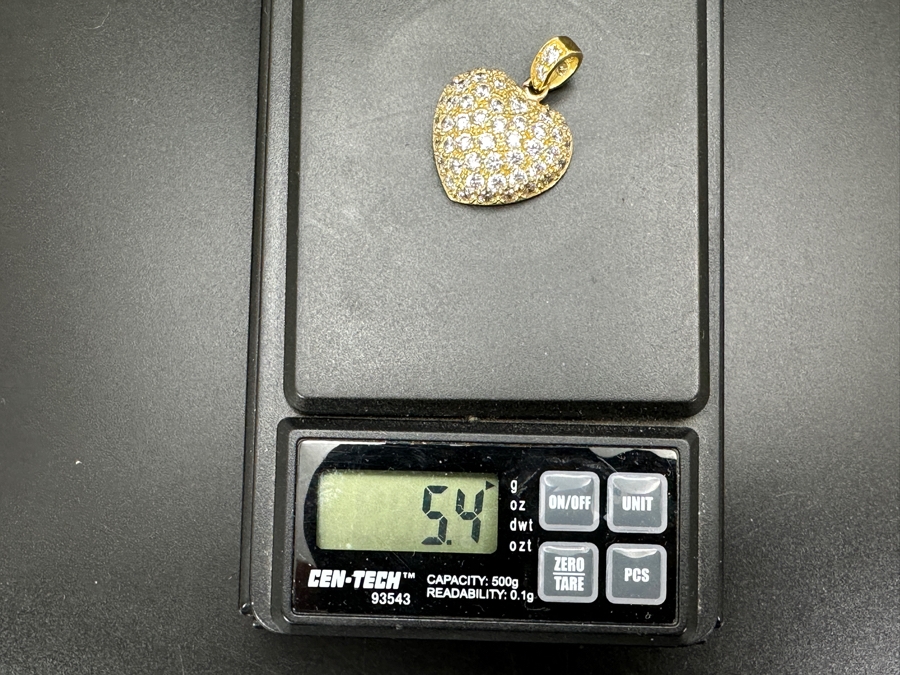 14k Gold CZ Heart Pendant 5.4g Retails $1,200 [Photo 5]