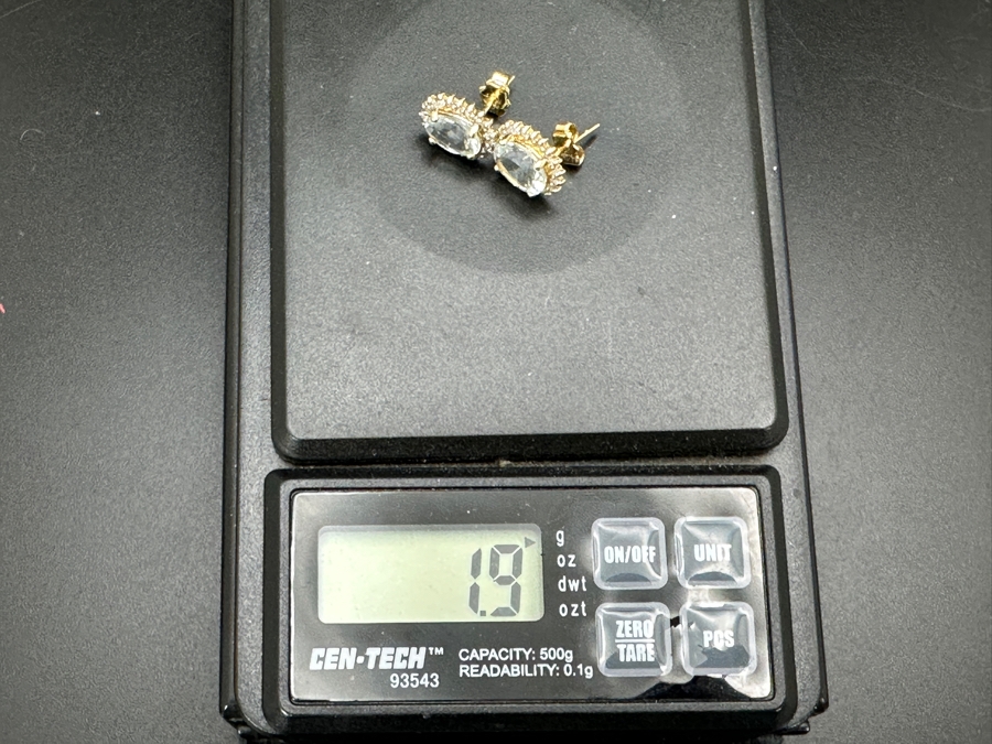 14k Gold Aquamarine Earrings Set With (2) 8 X 6 Aquamarines 1.9g Retails $1,400 [Photo 13]