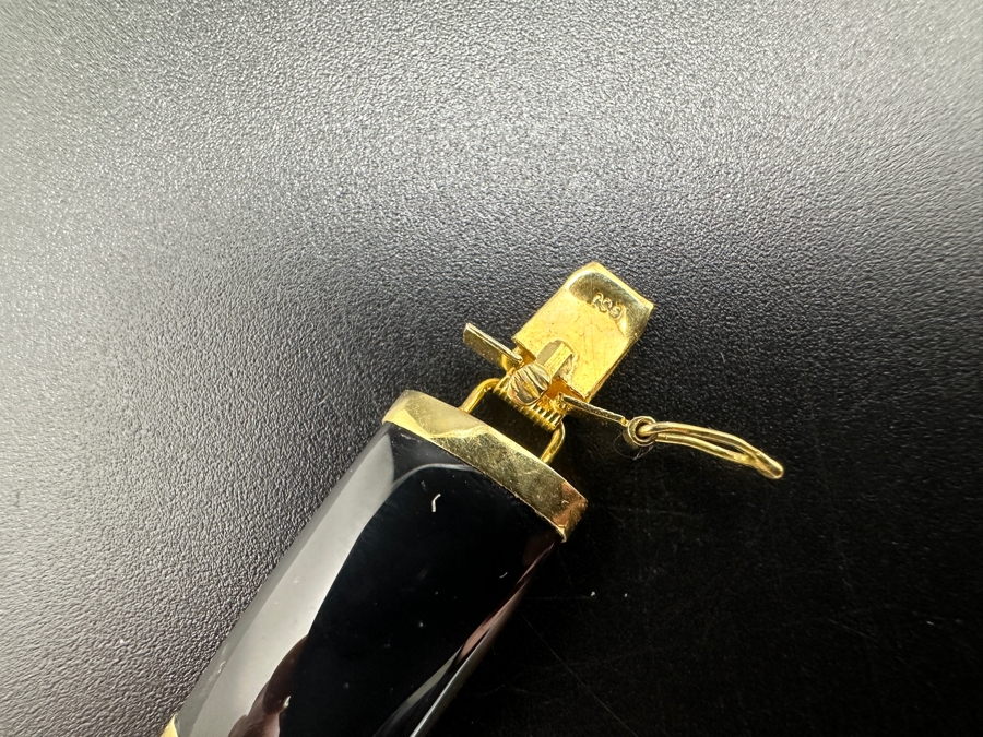 14k Gold Asian Style Bracelet With Onyx 7.5'L 9.2g Retails $600 [Photo 6]