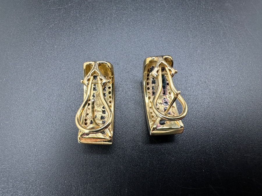 14k Gold Opal Inlay Earrings 9g Retails $2,000 [Photo 5]