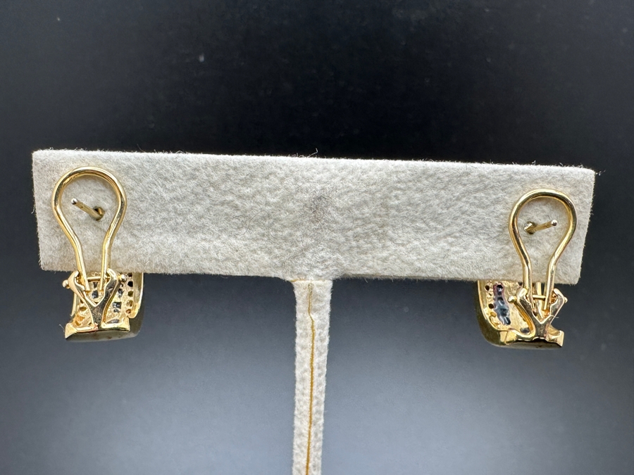 14k Gold Opal Inlay Earrings 9g Retails $2,000 [Photo 3]