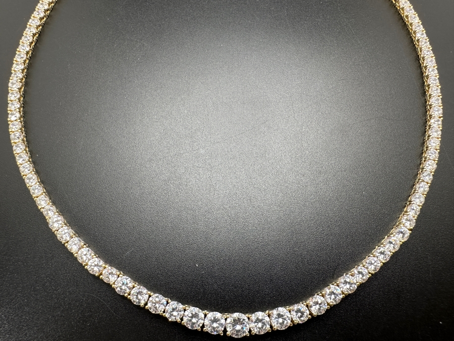 14k Gold 16' CZ Necklace 20.3g Retails $3,000 [Photo 5]