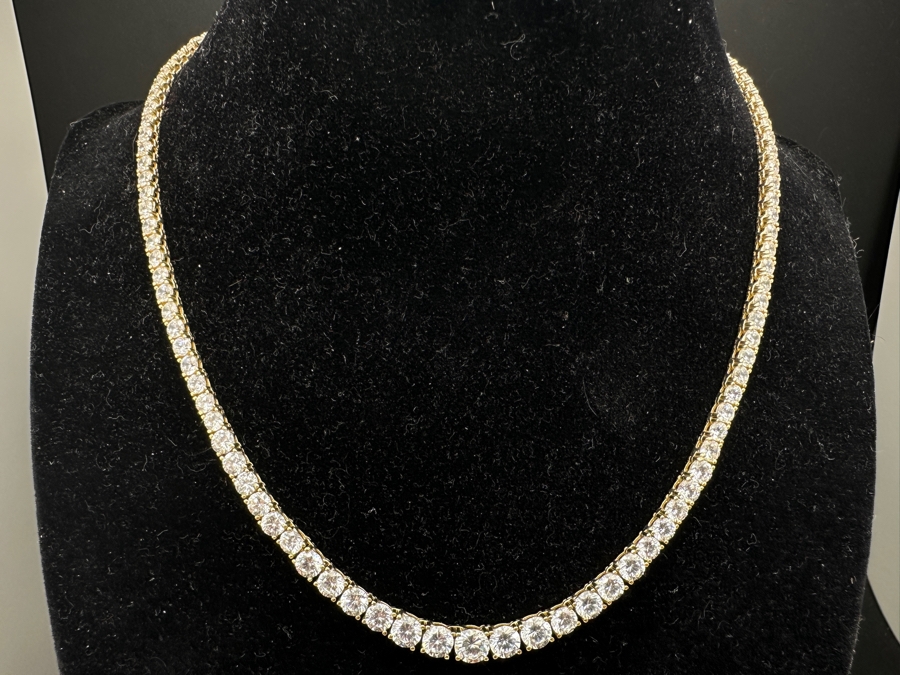 14k Gold 16' CZ Necklace 20.3g Retails $3,000 [Photo 12]