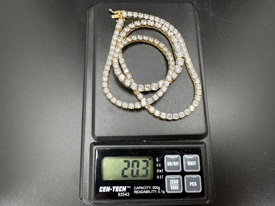 14k Gold 16' CZ Necklace 20.3g Retails $3,000 [Photo 14]