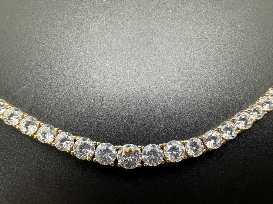 14k Gold 16' CZ Necklace 20.3g Retails $3,000 [Photo 3]