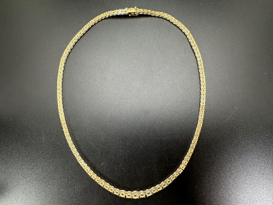 14k Gold 16' CZ Necklace 20.3g Retails $3,000 [Photo 8]