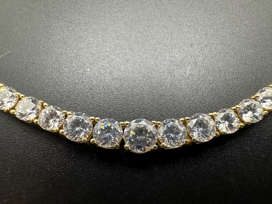 14k Gold 16' CZ Necklace 20.3g Retails $3,000 [Photo 6]