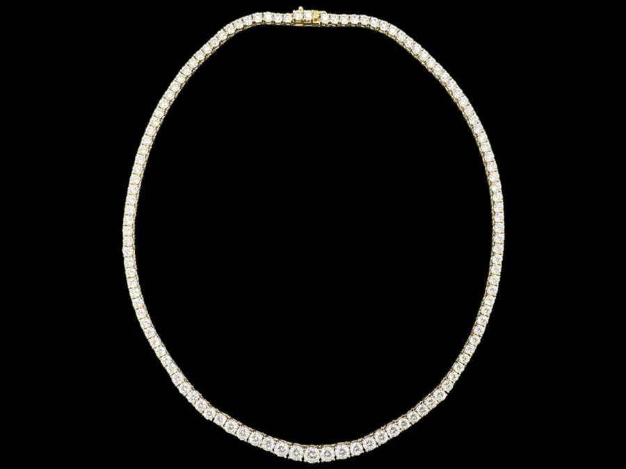 14k Gold 16' CZ Necklace 20.3g Retails $3,000 [Photo 2]