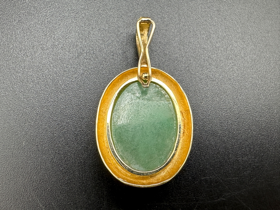 14k Gold Jadeite Pendant 4.2g Retails $500 [Photo 4]