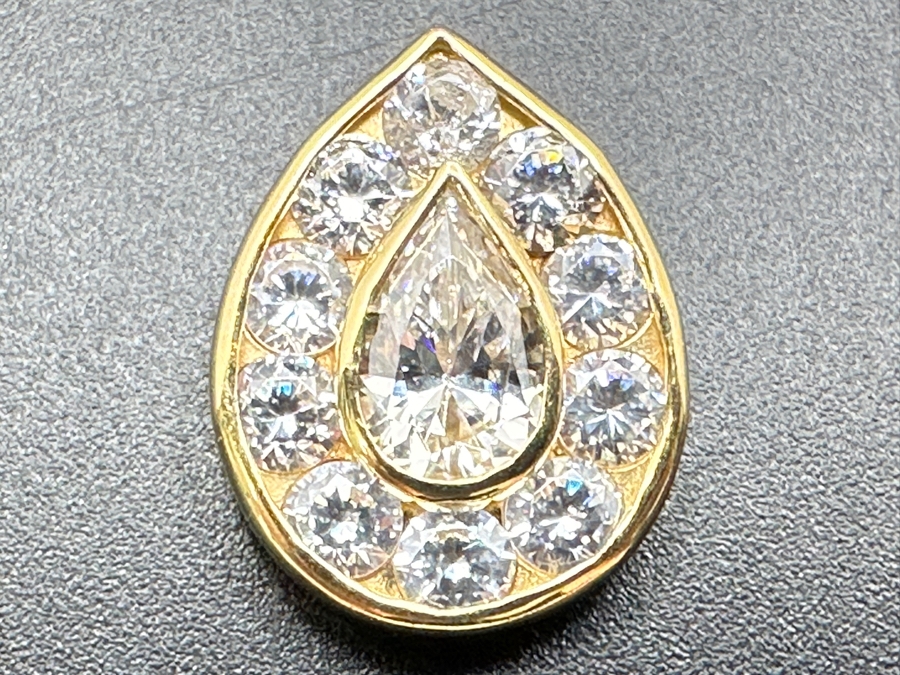 14k Gold CZ Pendant 2.4g Retails $500 [Photo 2]
