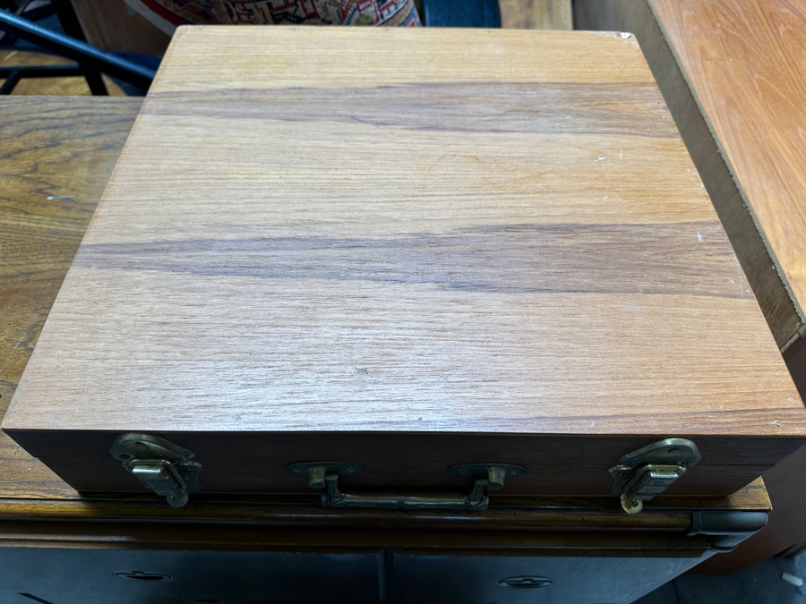 Large Collection Of Cased Nickel Bronze RR Flatware Set With Bamboo Motif Service For 12 From Thailand 18W X 17D X 4.25H [Photo 8]