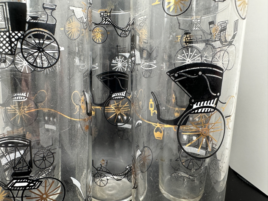 Set Of Five Vintage Libbey Carriage Iced Tea Glasses 7H [Photo 4]