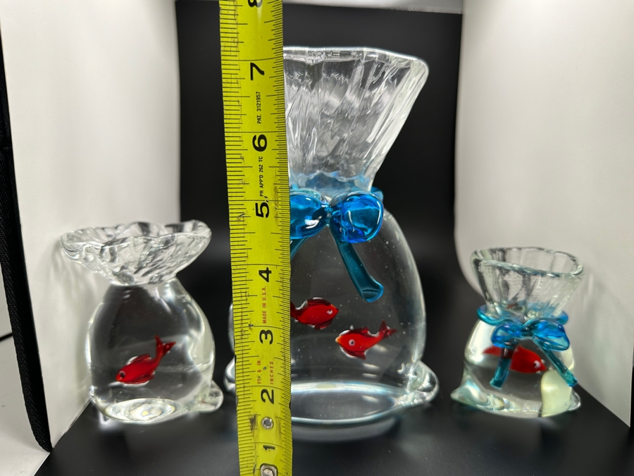 Collection Of Vintage Venetian Murano Glass Made In Italy With Red Fish [Photo 12]