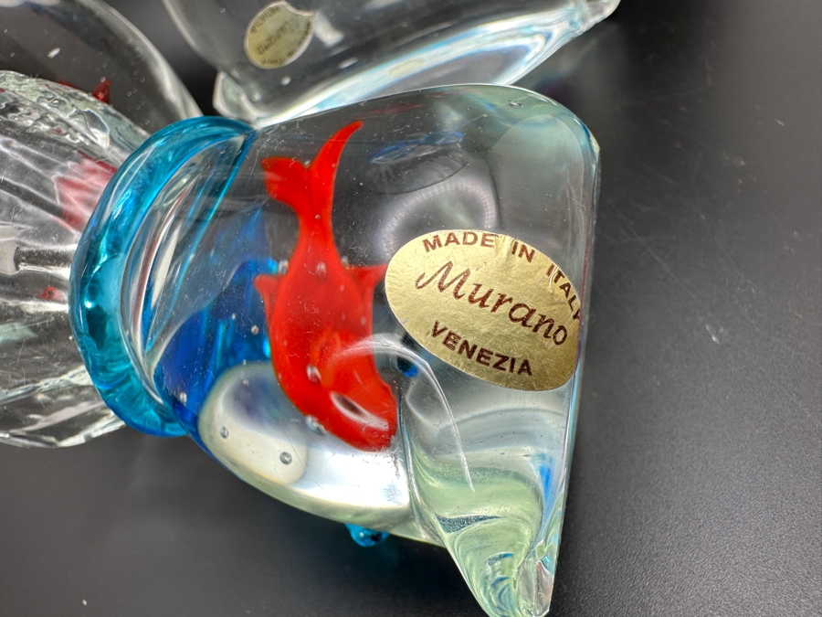 Collection Of Vintage Venetian Murano Glass Made In Italy With Red Fish [Photo 8]
