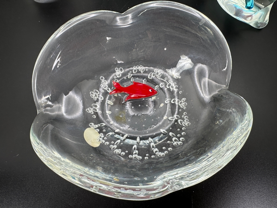Collection Of Vintage Venetian Murano Glass Made In Italy With Red Fish [Photo 9]