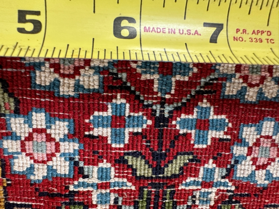 Stunning Hand Knotted Silk Persian Kashmir Prayer Rug Signed 36 X 64 [Photo 22]