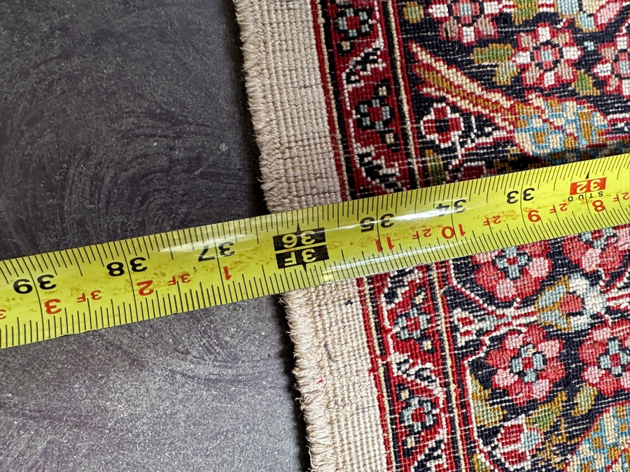 Stunning Hand Knotted Silk Persian Kashmir Prayer Rug Signed 36 X 64 [Photo 20]