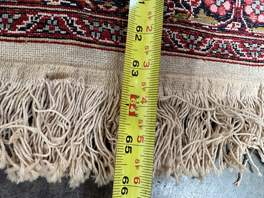 Stunning Hand Knotted Silk Persian Kashmir Prayer Rug Signed 36 X 64 [Photo 21]