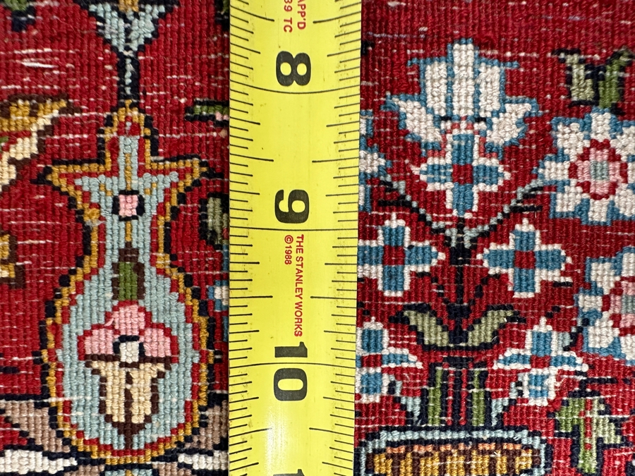 Stunning Hand Knotted Silk Persian Kashmir Prayer Rug Signed 36 X 64 [Photo 23]