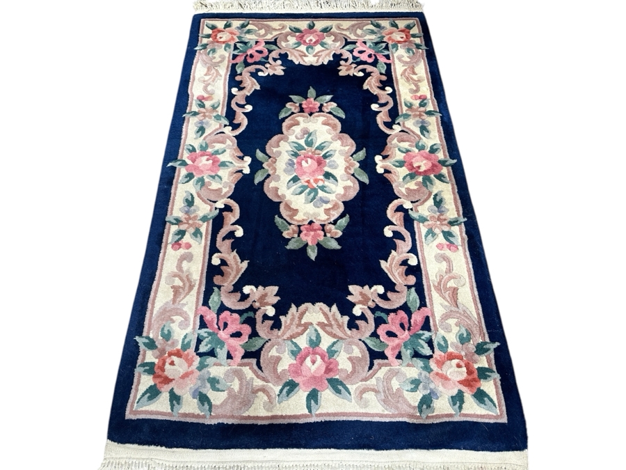 Chinese Wool Area Rug 35.5 X 65