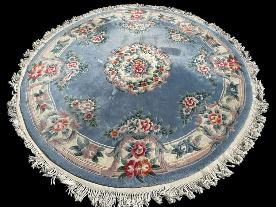 Round Chinese Wool Area Rug 89'R