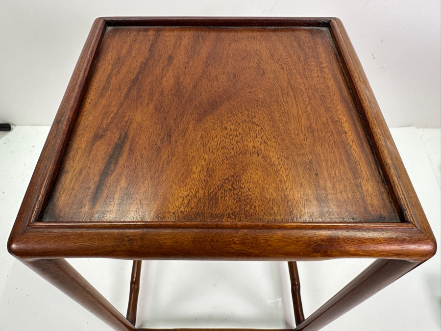 Vintage Chinese Wooden Stand 9.25W X 9.25D X 12.5H [Photo 3]